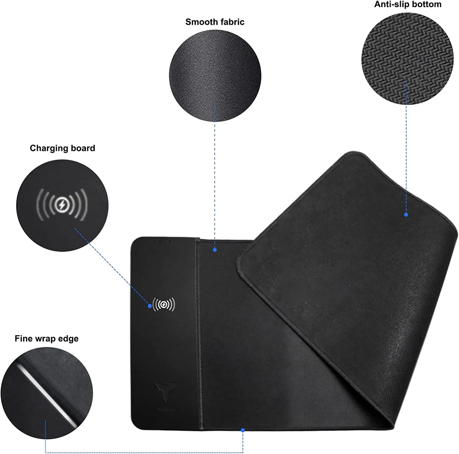Gaming Mouse Pad with 15W Wireless Charging, Large
