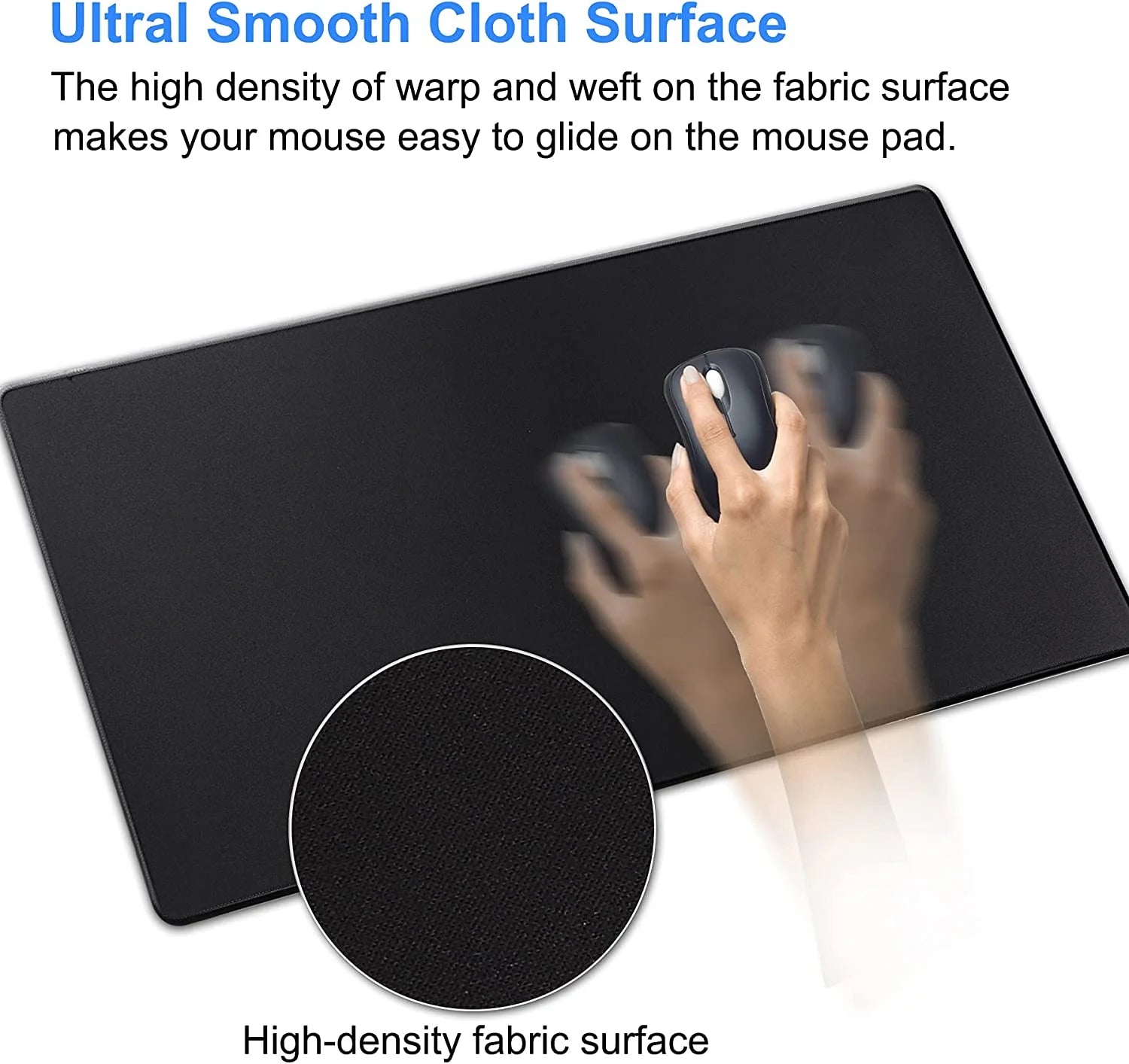 Gaming Mouse Pad Size 27.5X11.8,New Non-Slip Rubber & Waterproof Black Mousepad with Stitched Edges for Gaming, Office & Home 70X30 Black01
