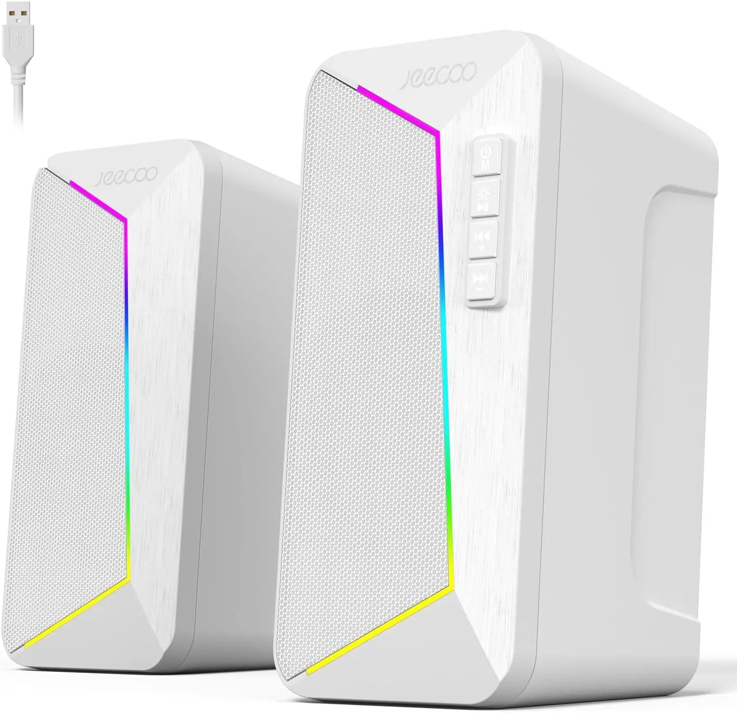 M30 Bluetooth Computer Speakers, PC Gaming Speakers for Desktop with Crisp Stereo Sound,Dynamic LED Modes,10W-Usb-Powered