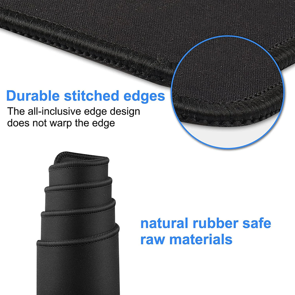 Gaming Mouse Pad Size 27.5X11.8,New Non-Slip Rubber & Waterproof Black Mousepad with Stitched Edges for Gaming, Office & Home 70X30 Black01